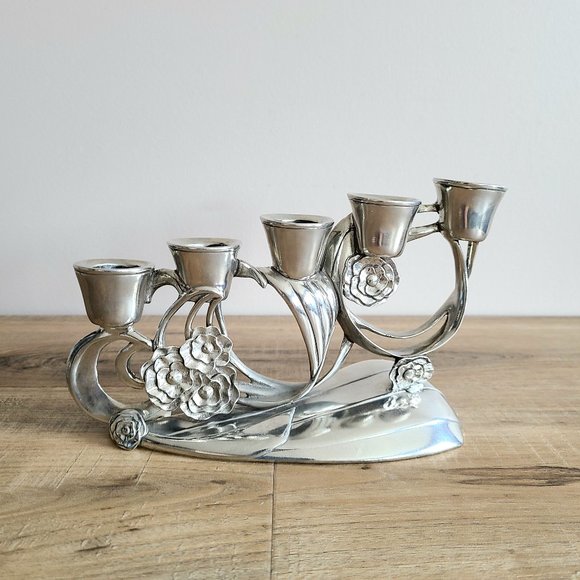 Vintage 1992 Seagull Canada Pewter Etain Zina  candleholder/candlesticks. - Picture 1 of 8